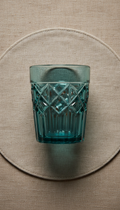 Sculpted Glass Water Tumblers Pair