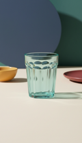 Minty Aqua retro tumbler glass