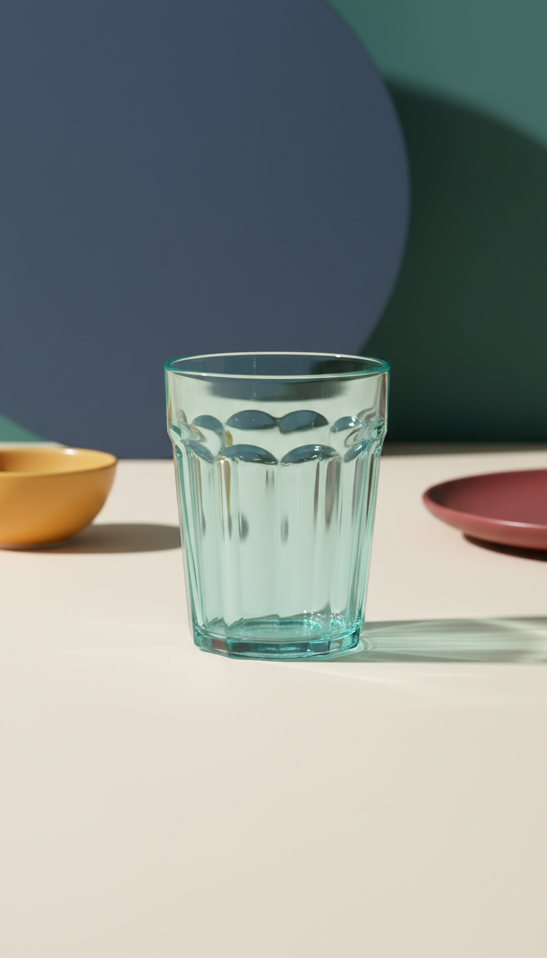 Minty Aqua retro tumbler glass