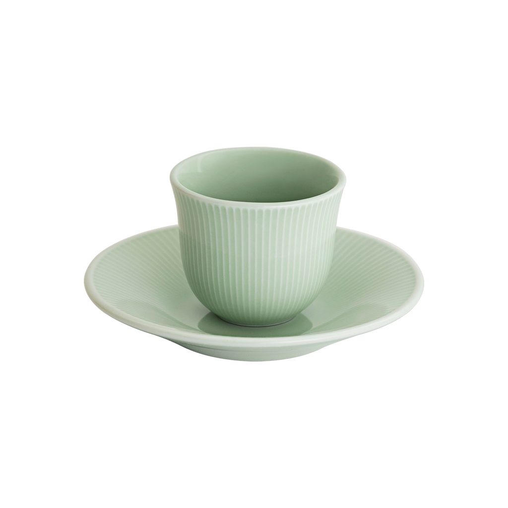 80ml Embossed Tasting Cup  and 13cm Embossed Plate