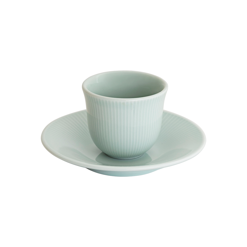 80ml Embossed Tasting Cup  and 13cm Embossed Plate