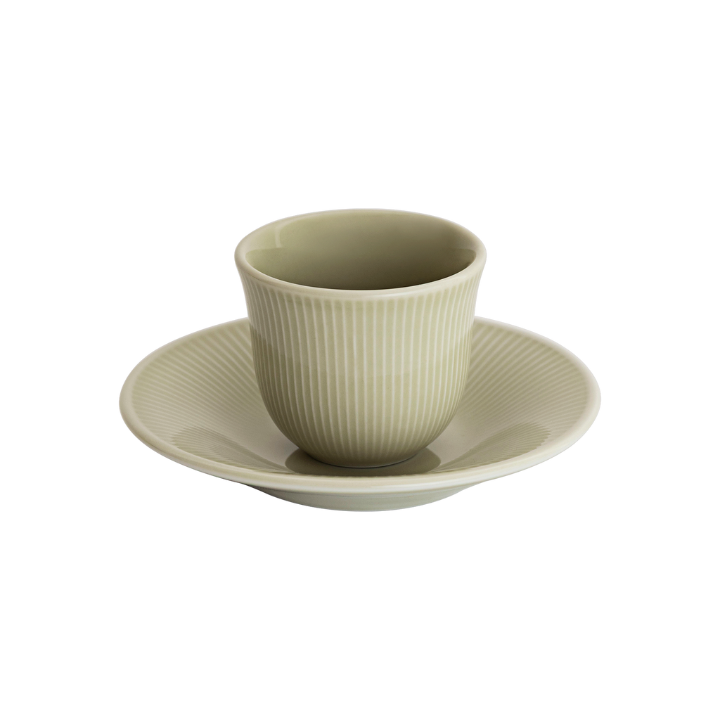 80ml Embossed Tasting Cup  and 13cm Embossed Plate