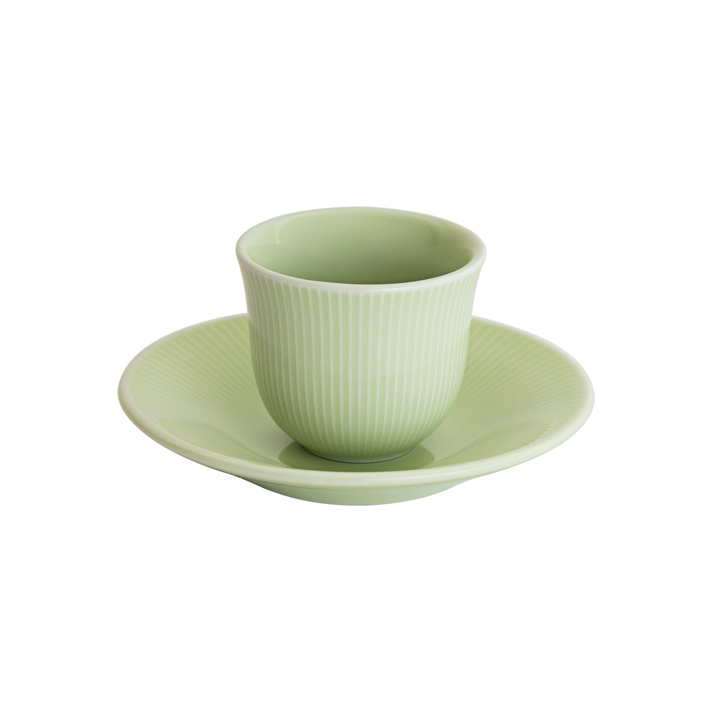80ml Embossed Tasting Cup  and 13cm Embossed Plate