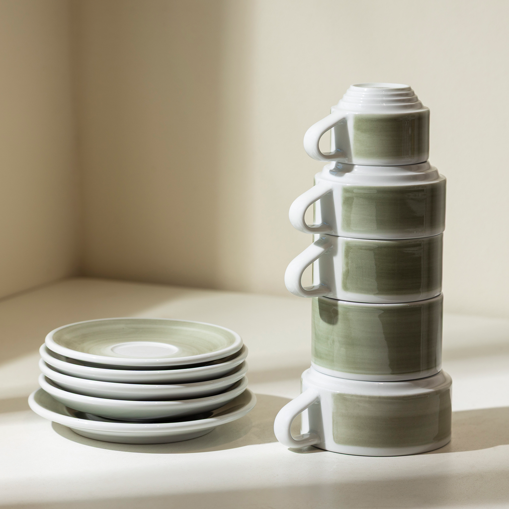 Set of 5 - All Size Deco Cups and Saucers