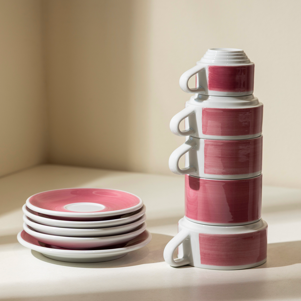 Set of 5 - All Size Deco Cups and Saucers