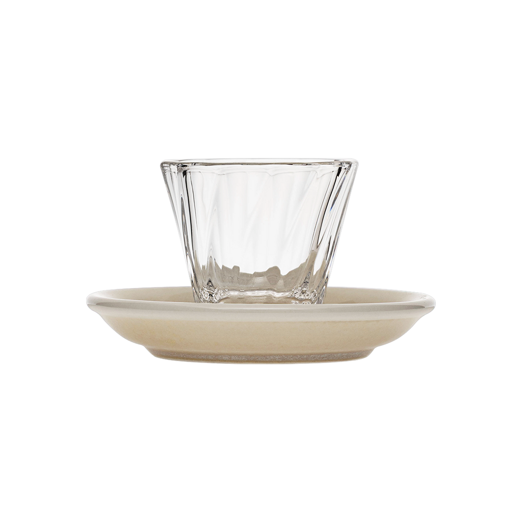 70ml Twisted Espresso Glass  and 11.5cm Espresso Saucer