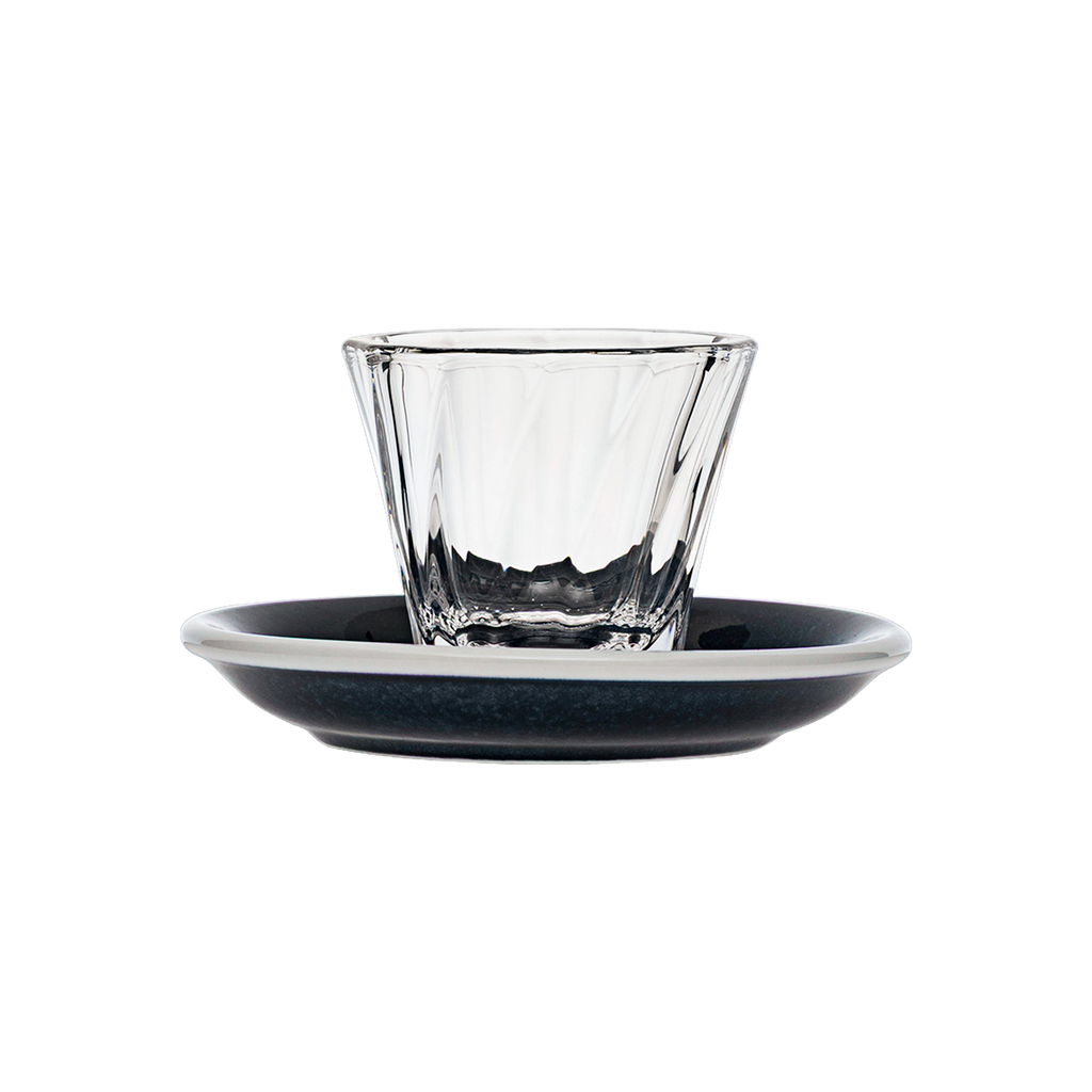 70ml Twisted Espresso Glass  and 11.5cm Espresso Saucer