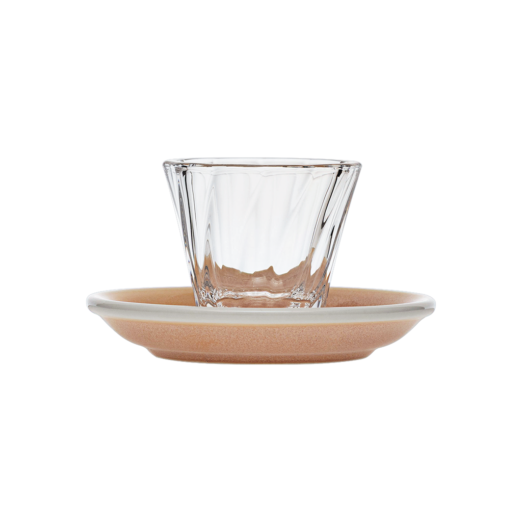 70ml Twisted Espresso Glass  and 11.5cm Espresso Saucer