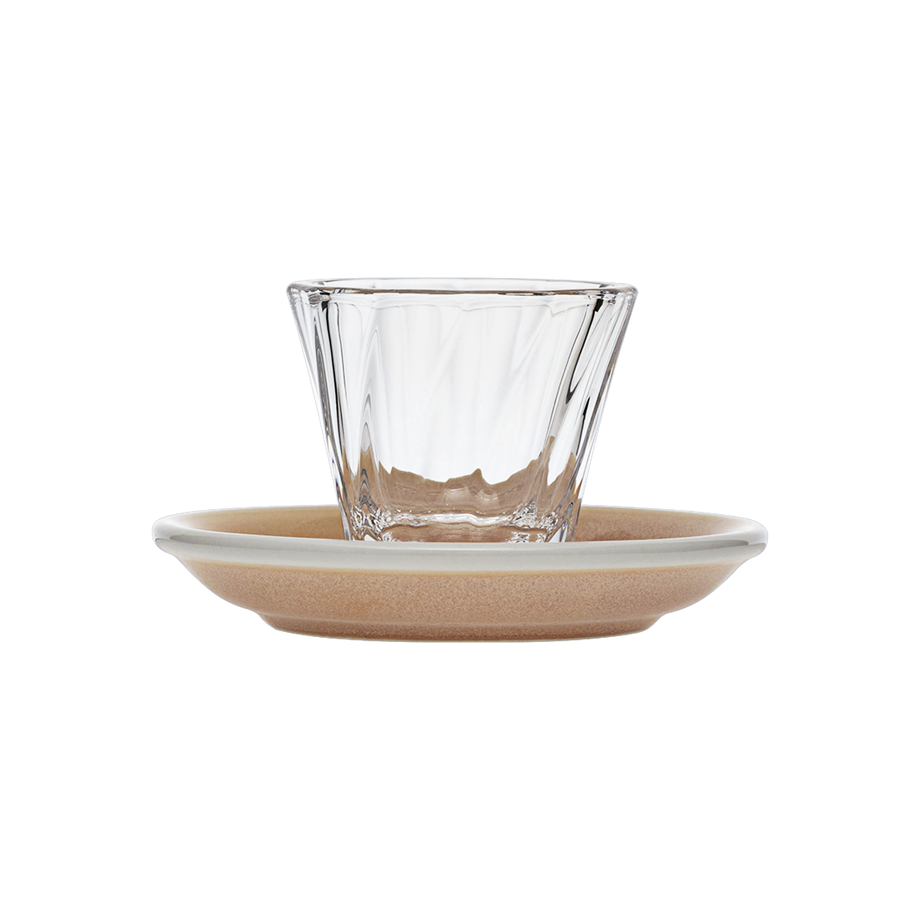 70ml Twisted Espresso Glass  and 11.5cm Espresso Saucer