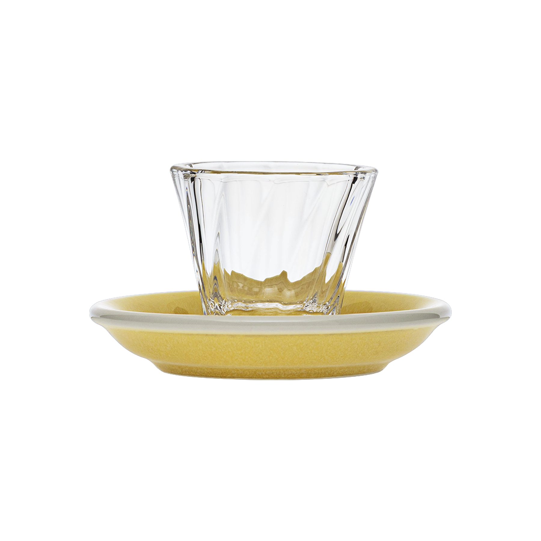 70ml Twisted Espresso Glass  and 11.5cm Espresso Saucer