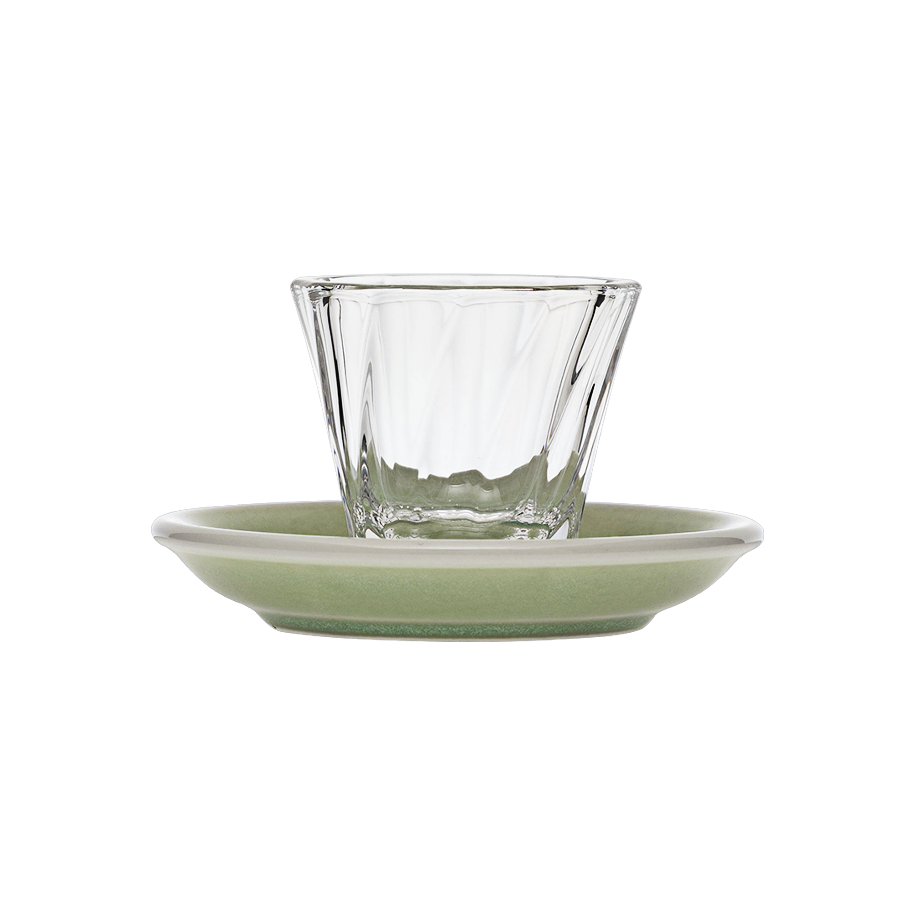 70ml Twisted Espresso Glass  and 11.5cm Espresso Saucer