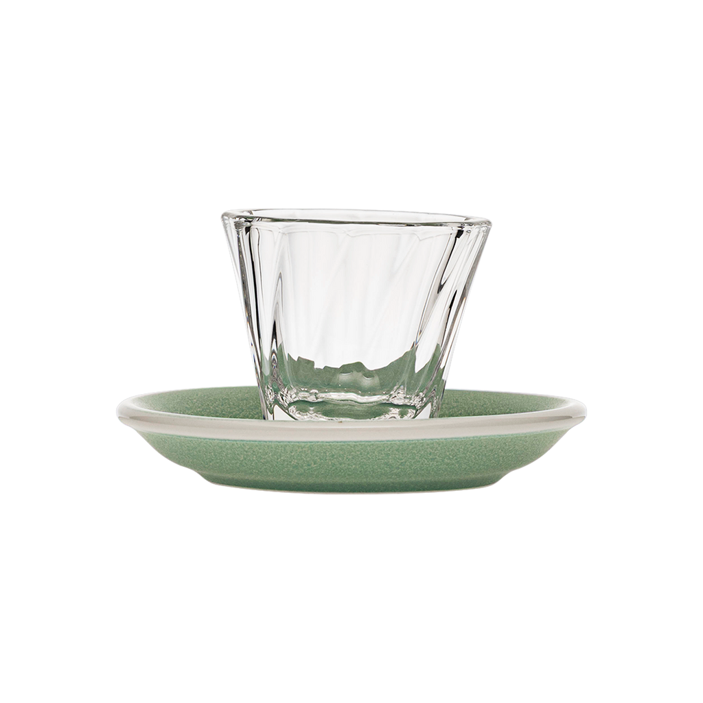 70ml Twisted Espresso Glass  and 11.5cm Espresso Saucer