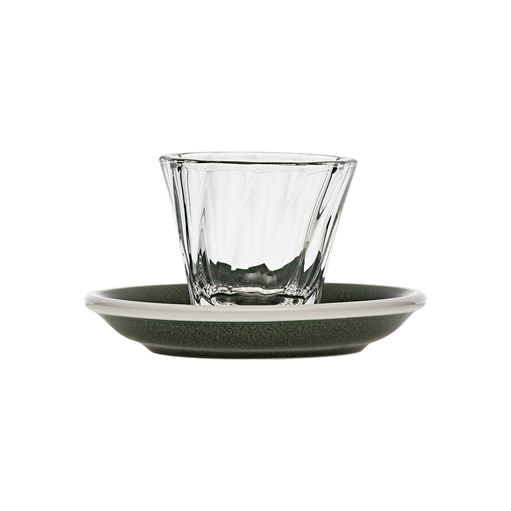 70ml Twisted Espresso Glass  and 11.5cm Espresso Saucer