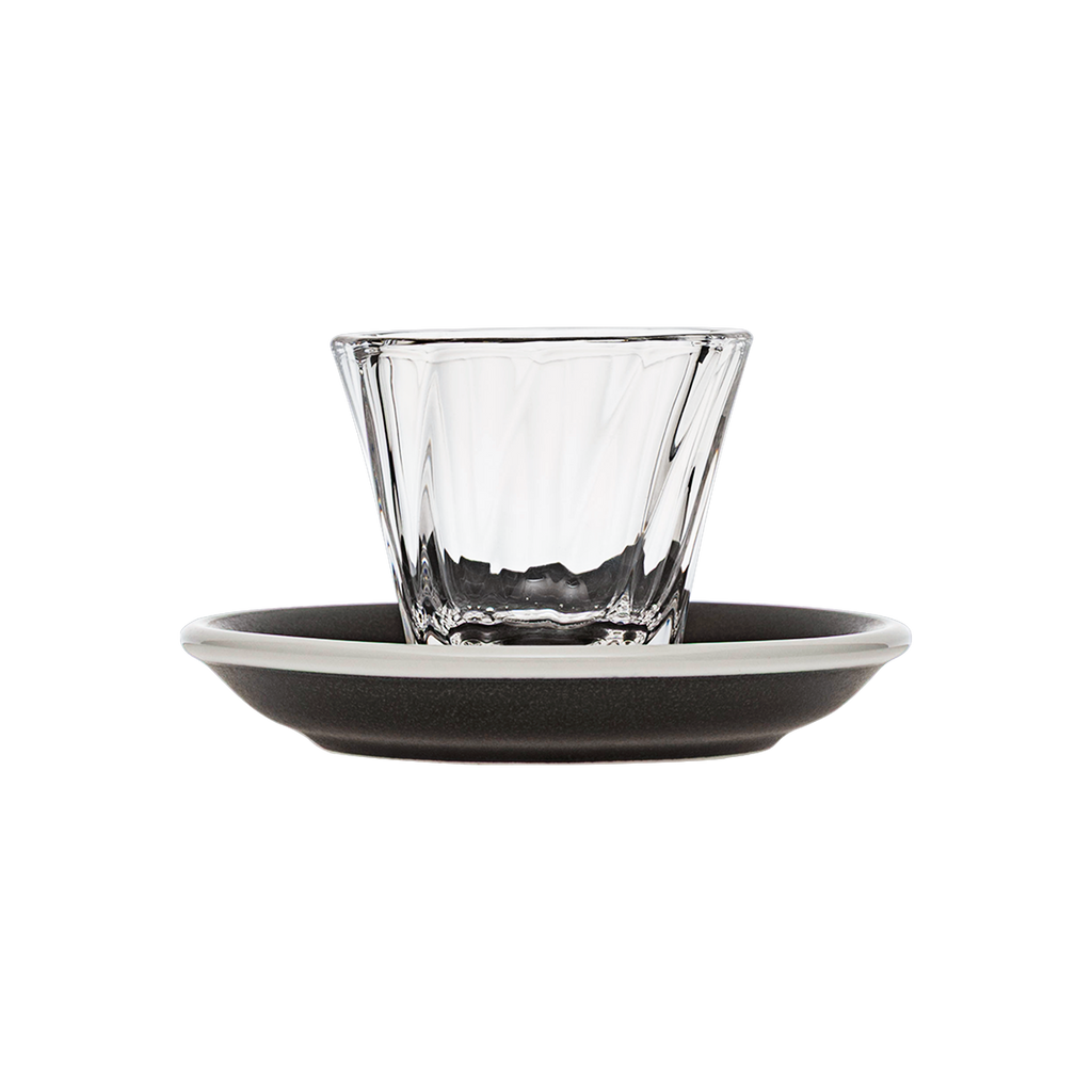 70ml Twisted Espresso Glass  and 11.5cm Espresso Saucer