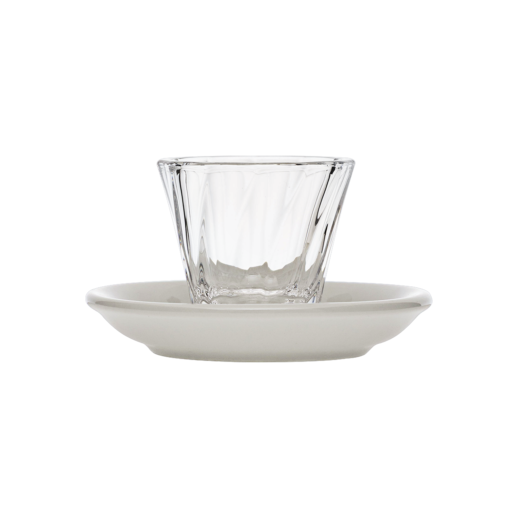 70ml Twisted Espresso Glass  and 11.5cm Espresso Saucer