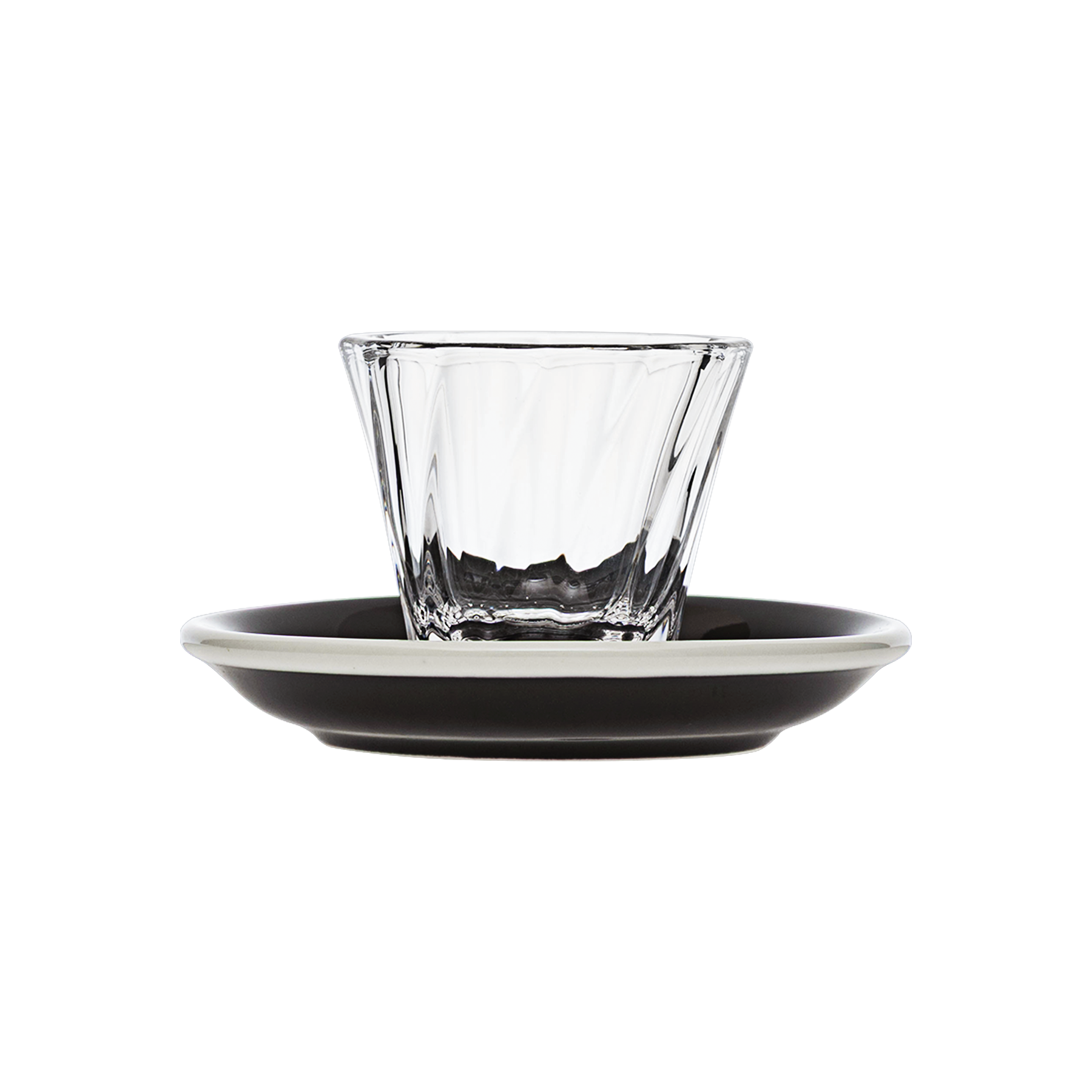 70ml Twisted Espresso Glass  and 11.5cm Espresso Saucer