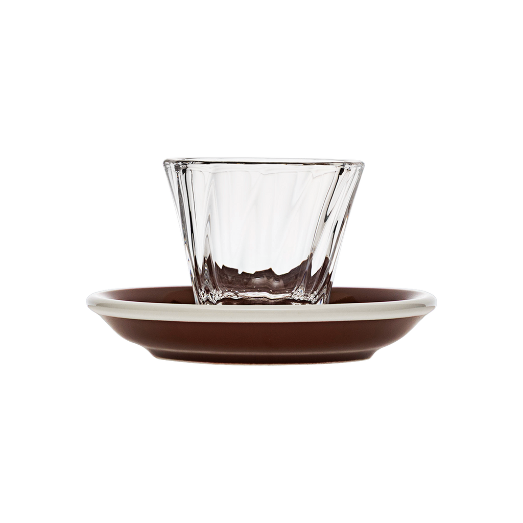 70ml Twisted Espresso Glass  and 11.5cm Espresso Saucer