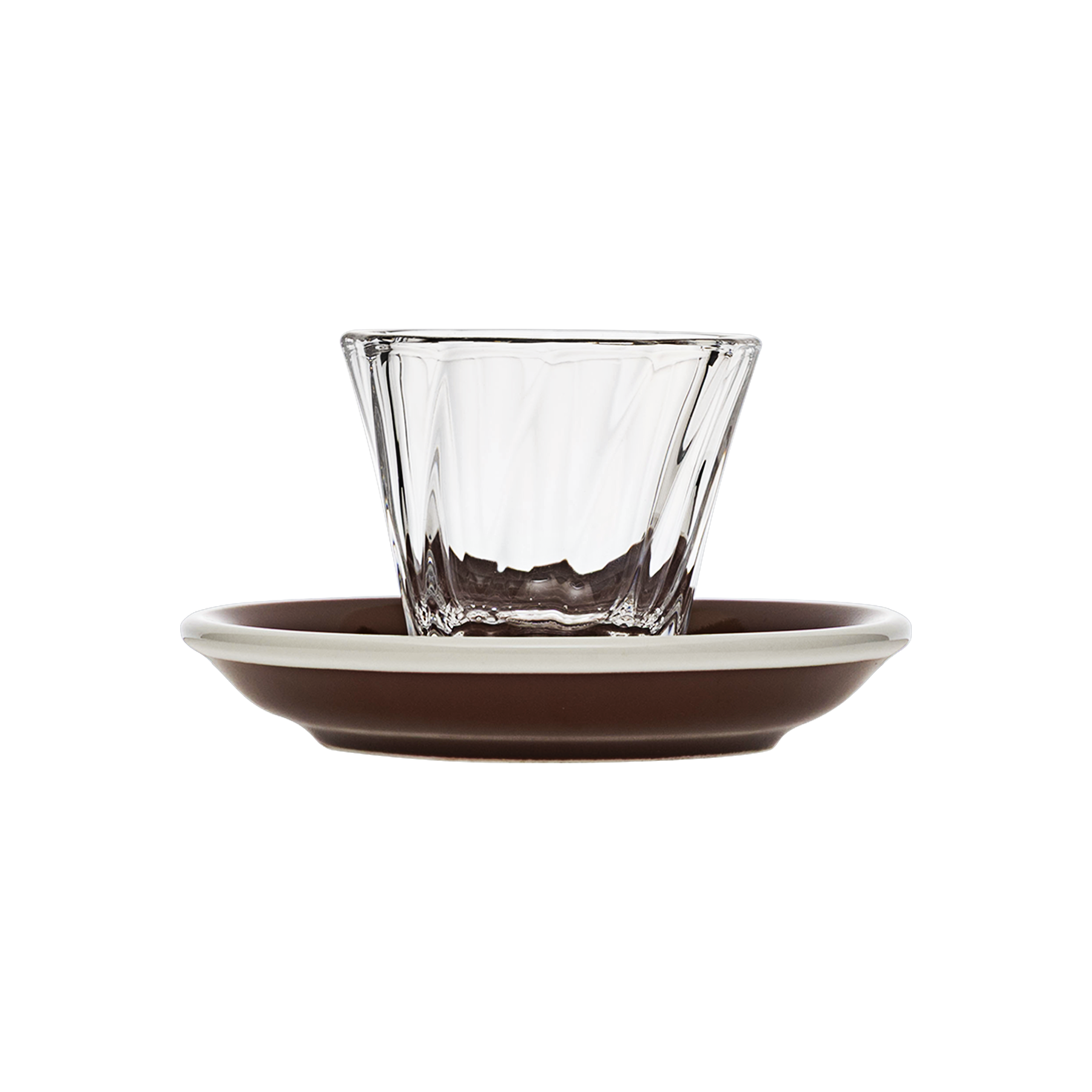 70ml Twisted Espresso Glass  and 11.5cm Espresso Saucer