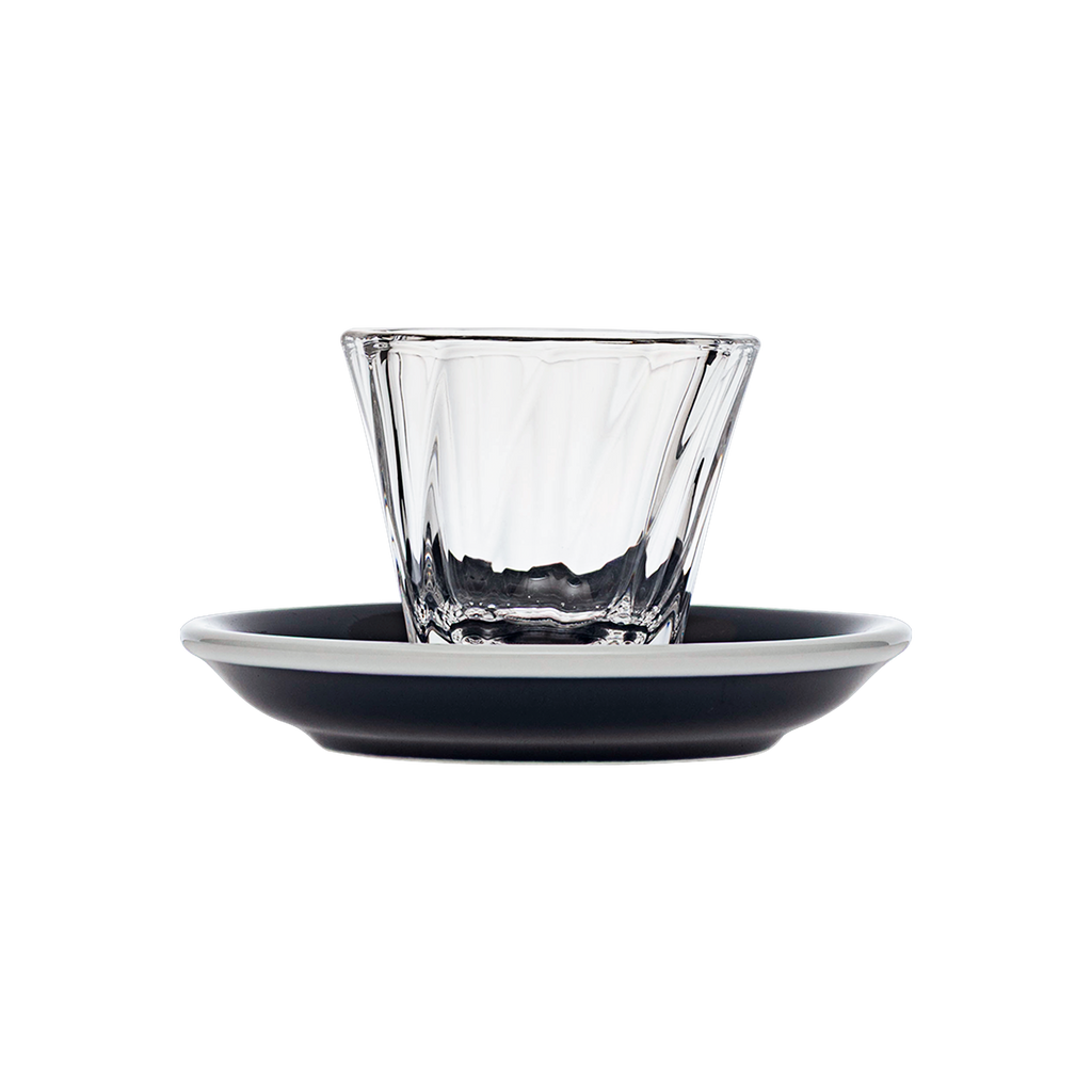 70ml Twisted Espresso Glass  and 11.5cm Espresso Saucer