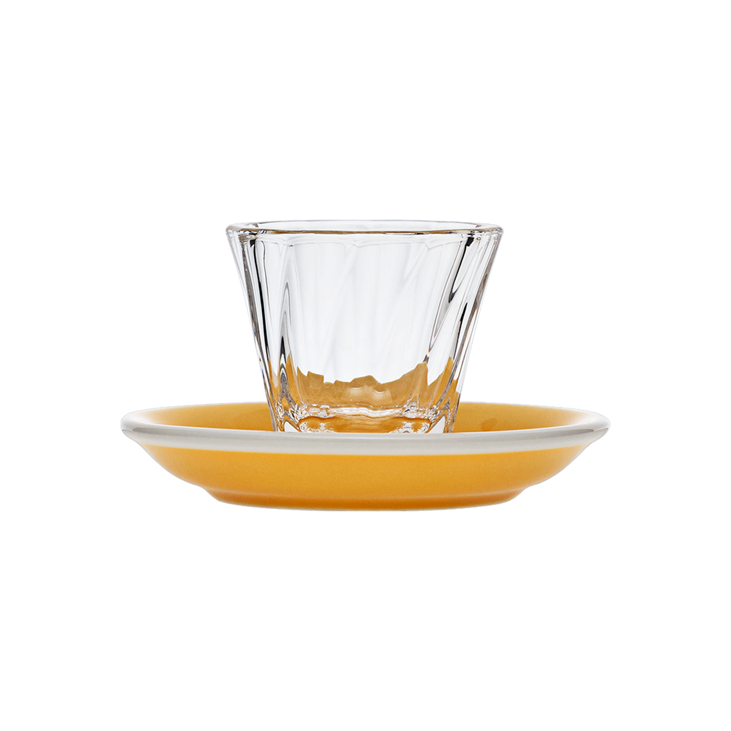 70ml Twisted Espresso Glass  and 11.5cm Espresso Saucer