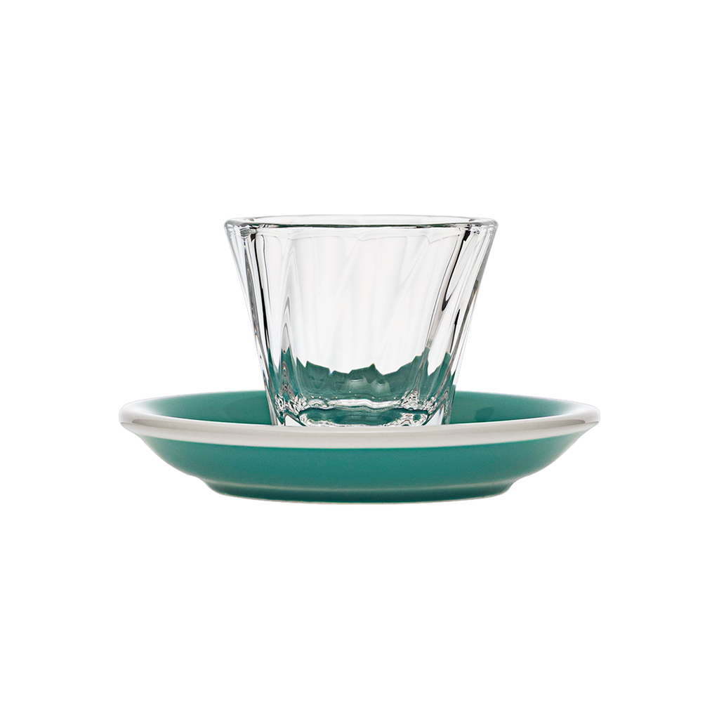 70ml Twisted Espresso Glass  and 11.5cm Espresso Saucer