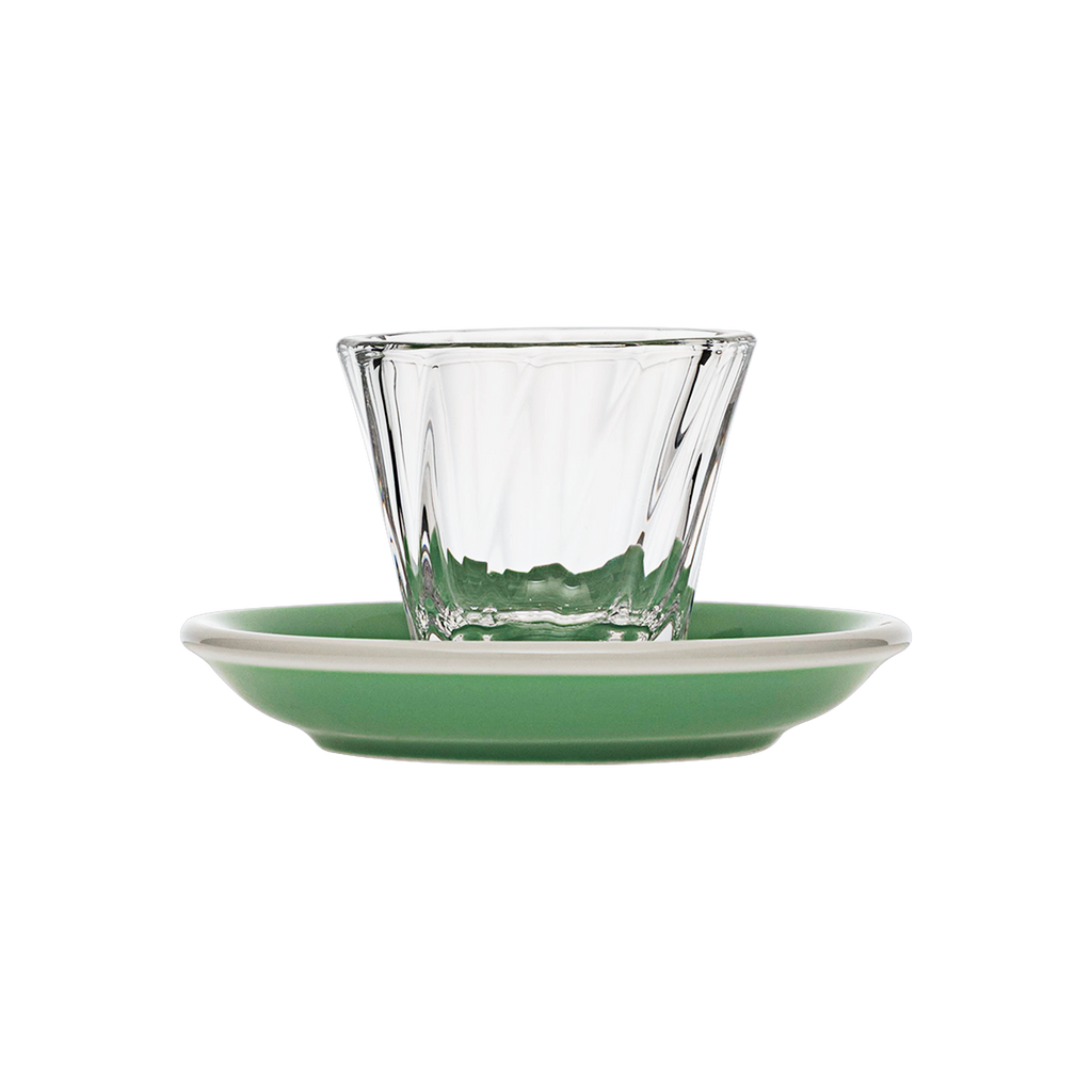 70ml Twisted Espresso Glass  and 11.5cm Espresso Saucer