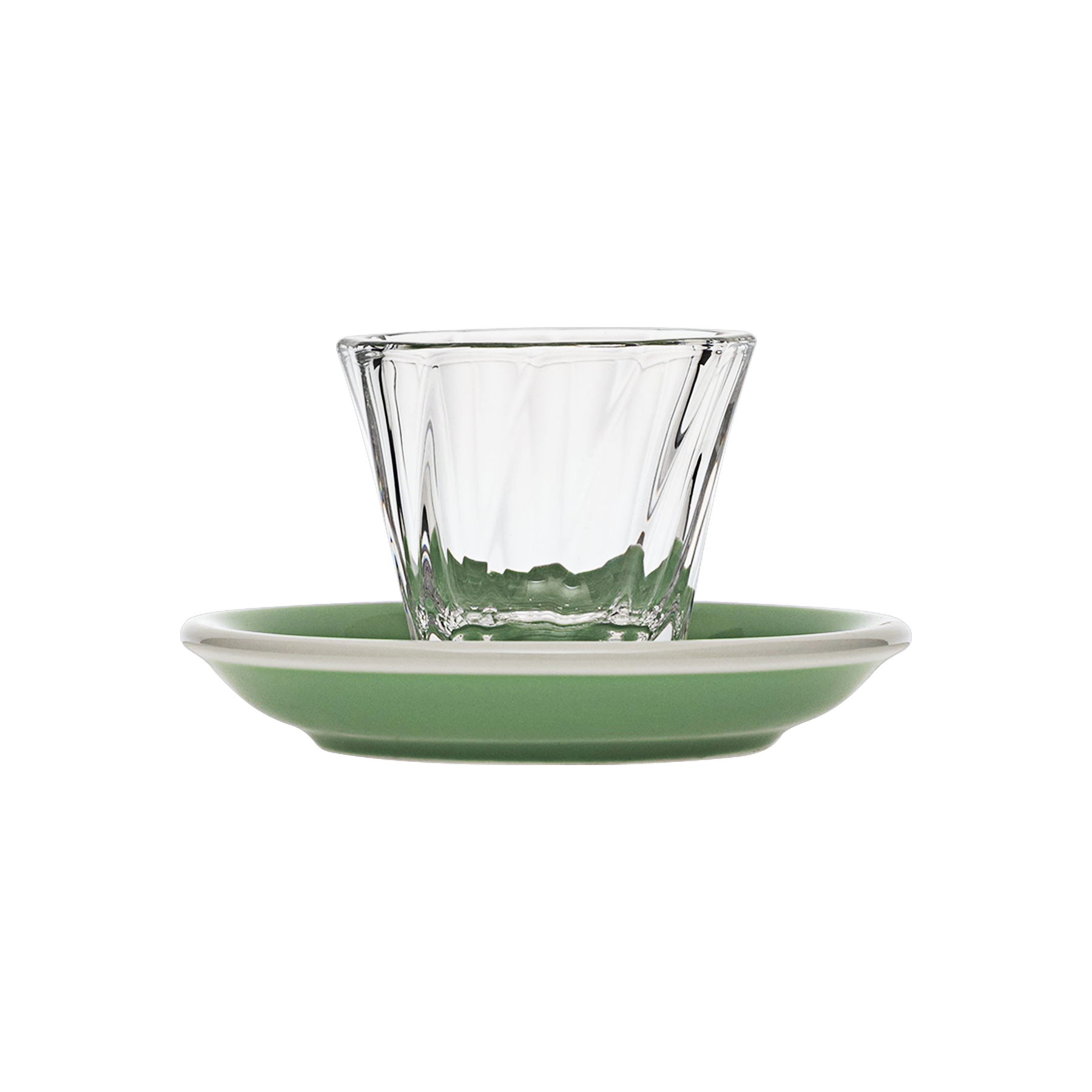 70ml Twisted Espresso Glass  and 11.5cm Espresso Saucer