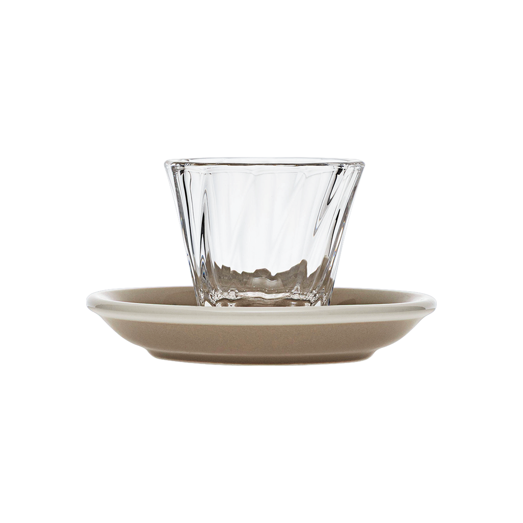 70ml Twisted Espresso Glass  and 11.5cm Espresso Saucer