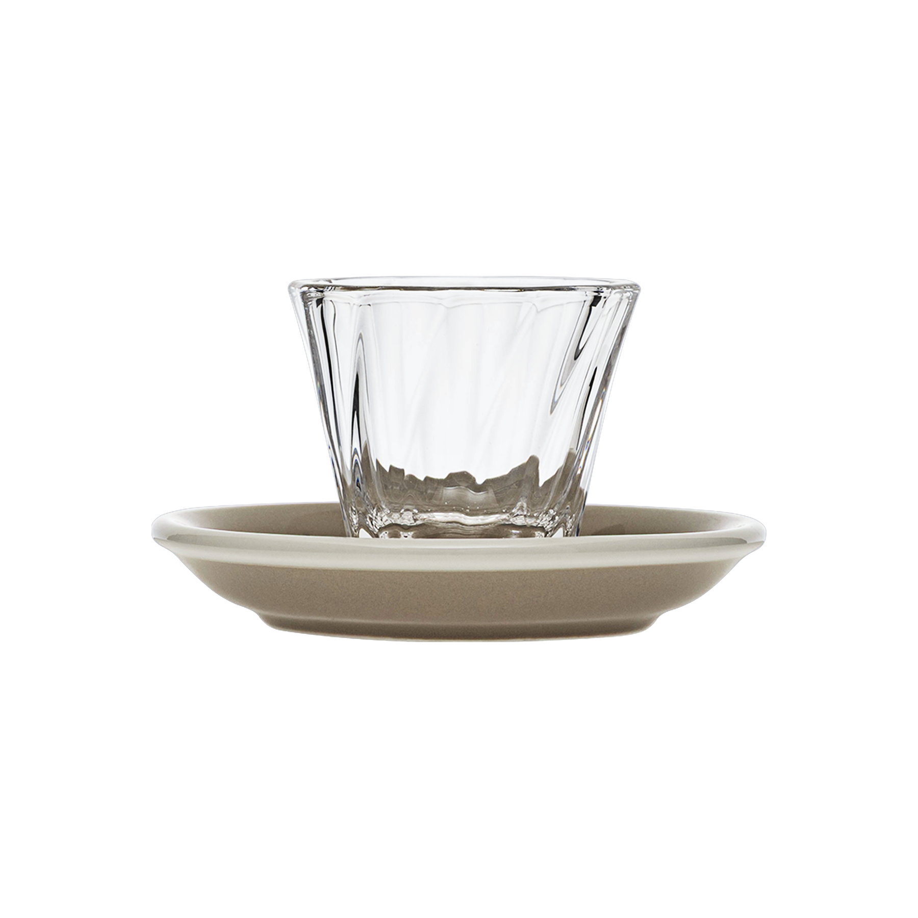 70ml Twisted Espresso Glass  and 11.5cm Espresso Saucer
