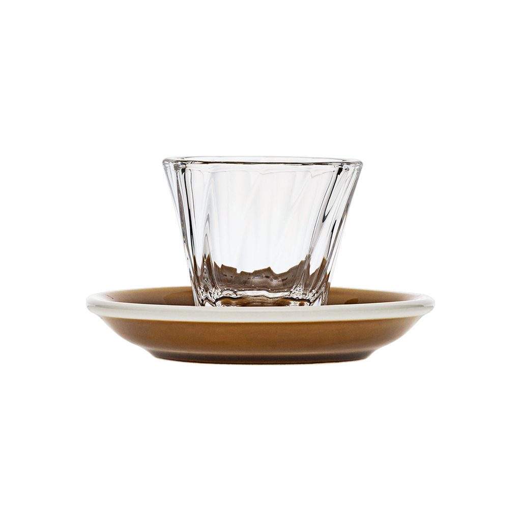 70ml Twisted Espresso Glass  and 11.5cm Espresso Saucer