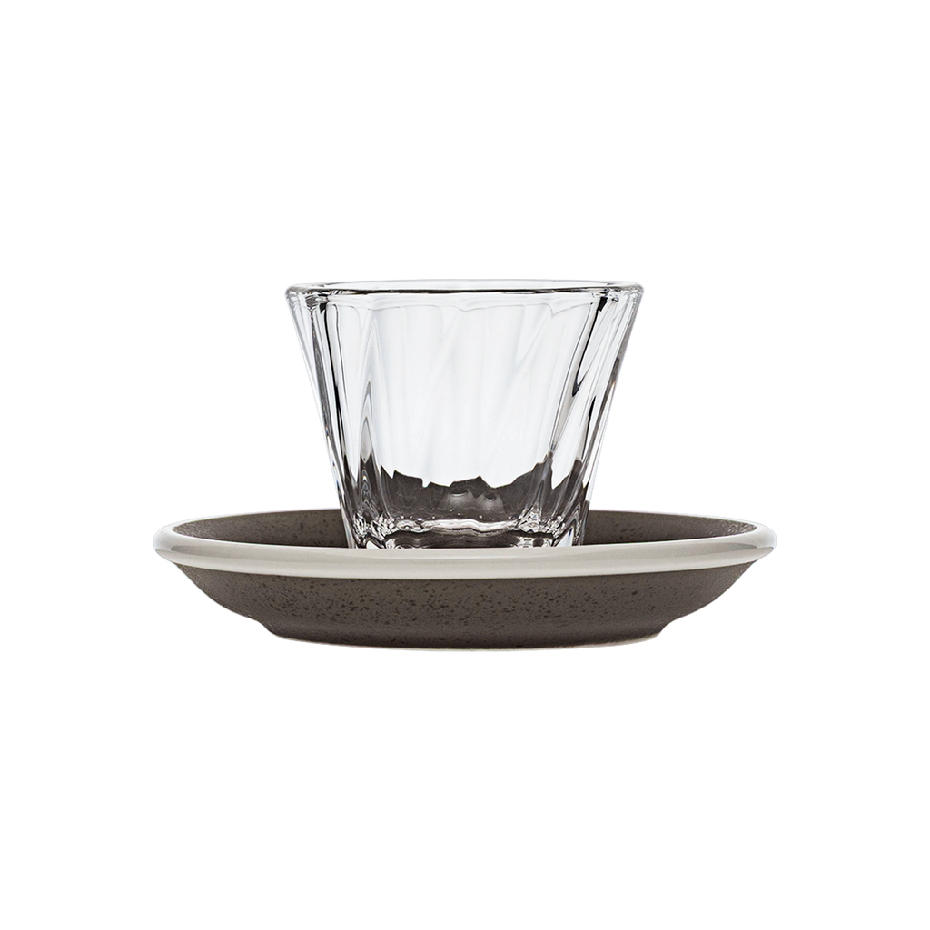 70ml Twisted Espresso Glass  and 11.5cm Espresso Saucer