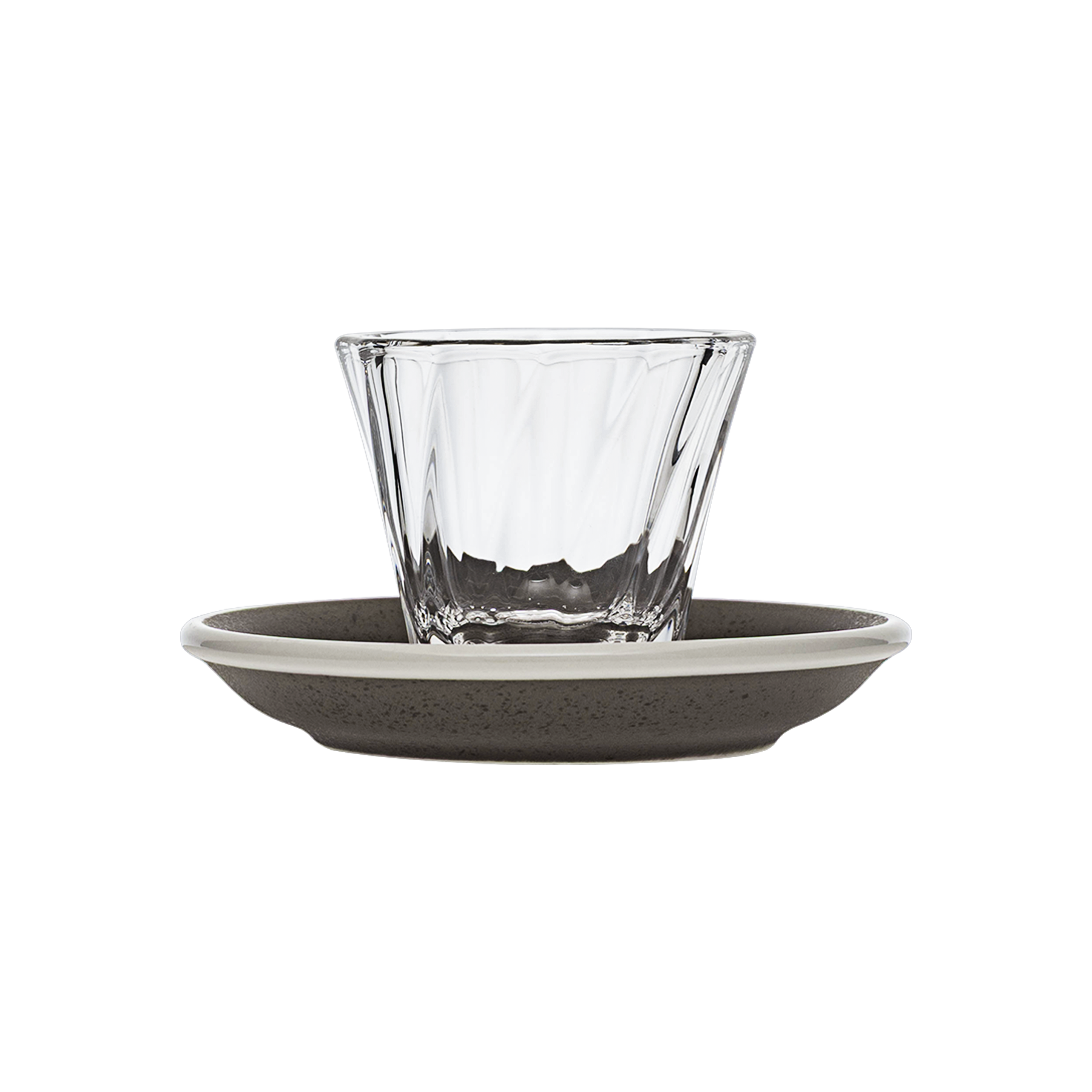 70ml Twisted Espresso Glass  and 11.5cm Espresso Saucer