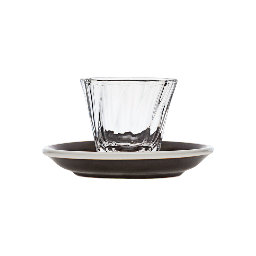 70ml Twisted Espresso Glass  and 11.5cm Espresso Saucer