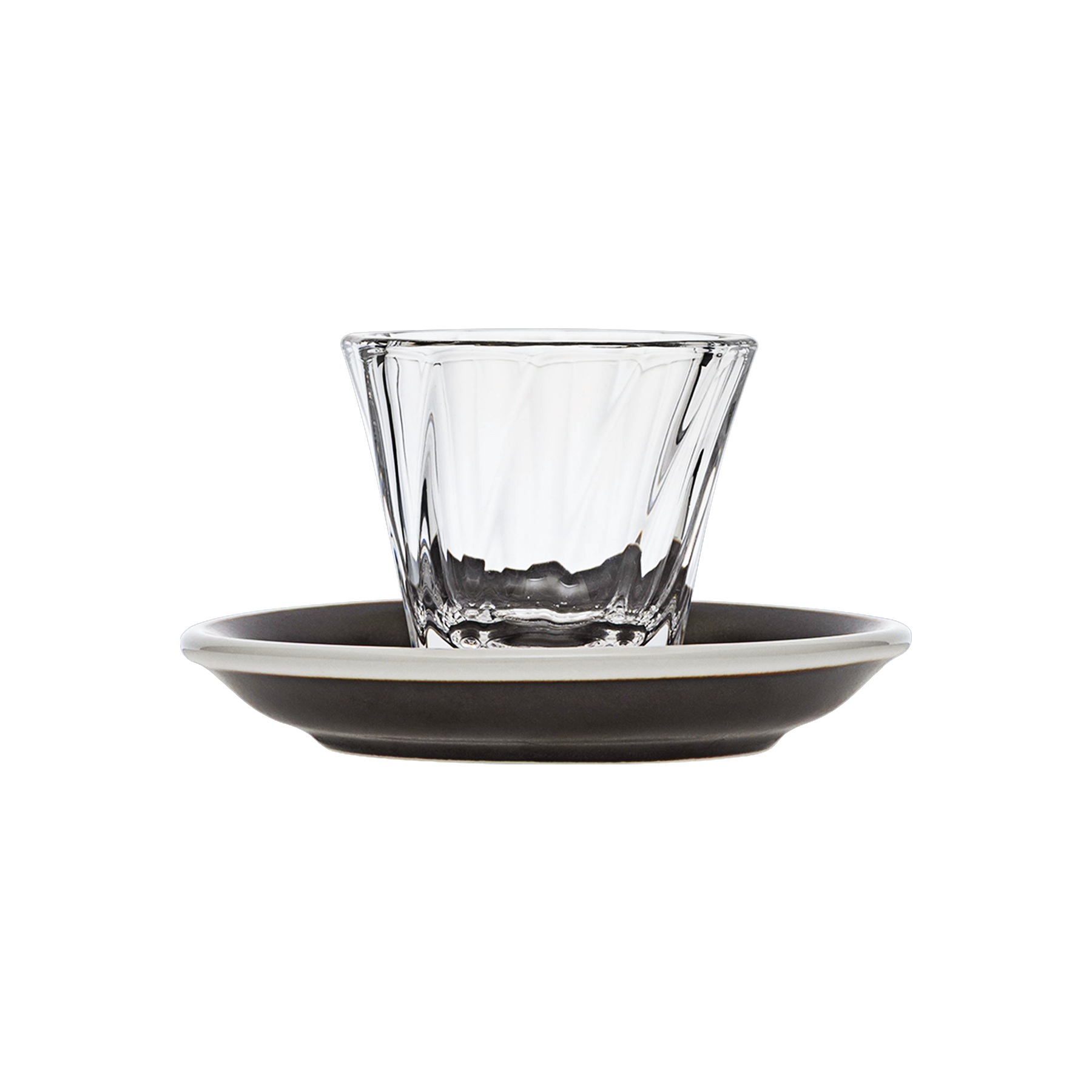 70ml Twisted Espresso Glass  and 11.5cm Espresso Saucer